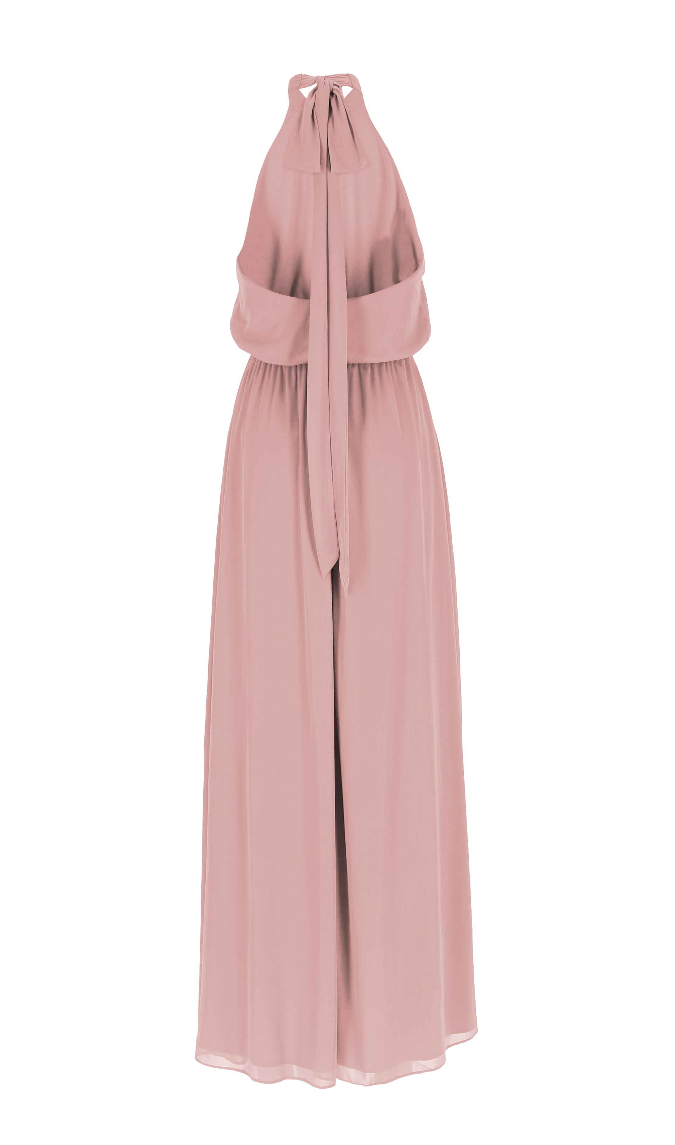 Abendkleid A-Linie Kleid "Aurora" mit Neckholder-Ausschnitt / Farbe altrosa