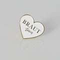Brosche "Brautteam" Ansteck-Pin in Herzform, Brosche, JGA