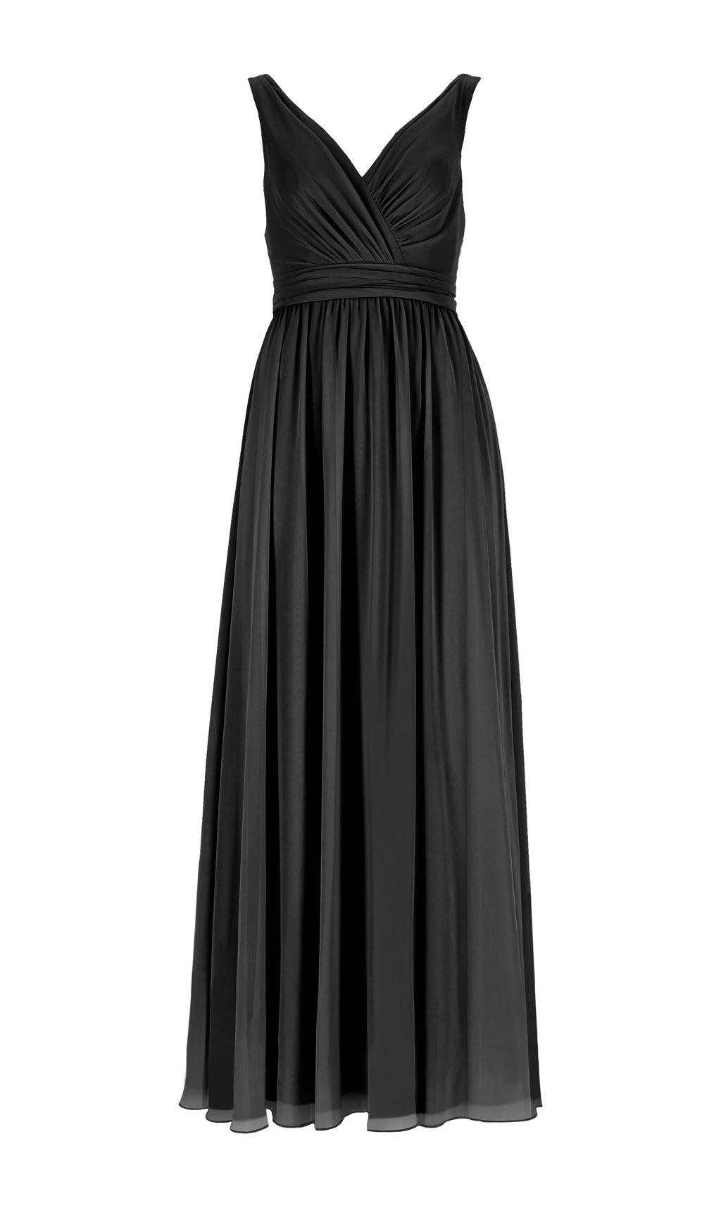 Abendkleid Brautjungfernkleid Abendkleid „Jade“ mit Chiffonrock / Farbe schwarz