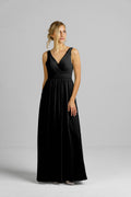 Abendkleid Brautjungfernkleid Abendkleid „Jade“ mit Chiffonrock / Farbe schwarz