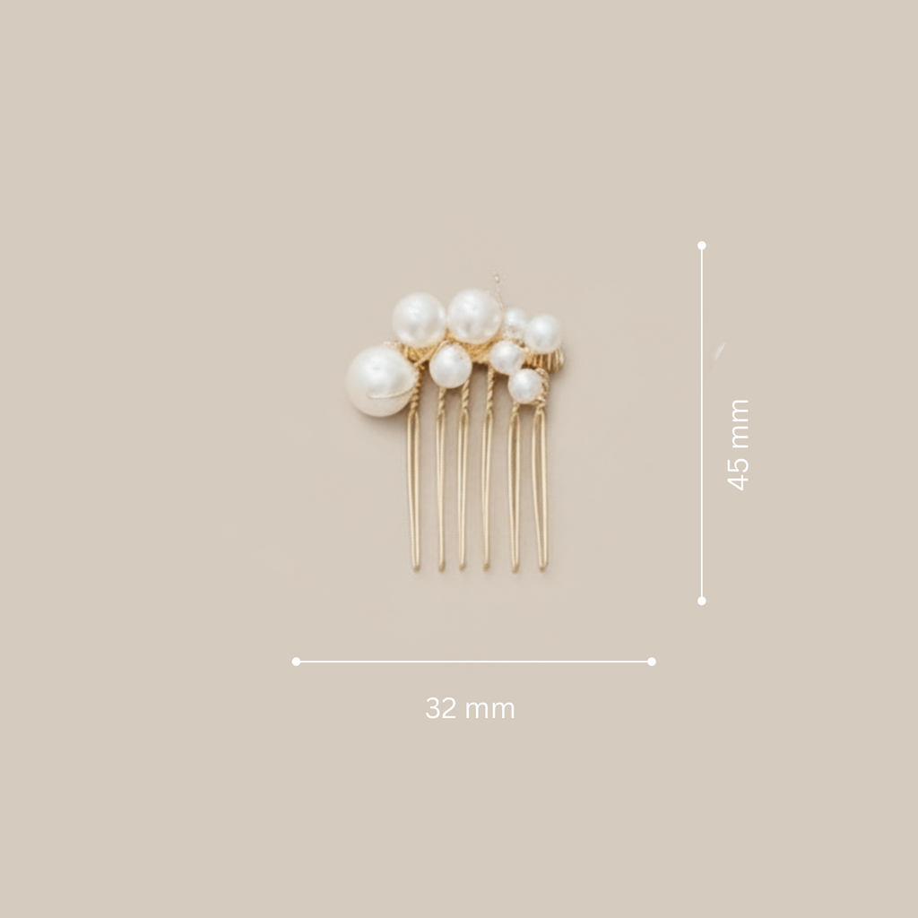 Haarspange Braut Haarschmuck Set, Perlen Haarkamm & Haarspangen gold