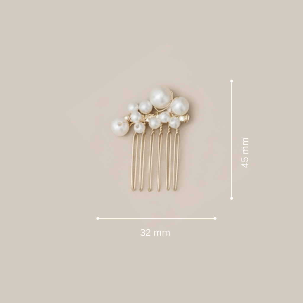 Haarspange Braut Haarschmuck Set, Perlen Haarkamm & Haarspangen gold