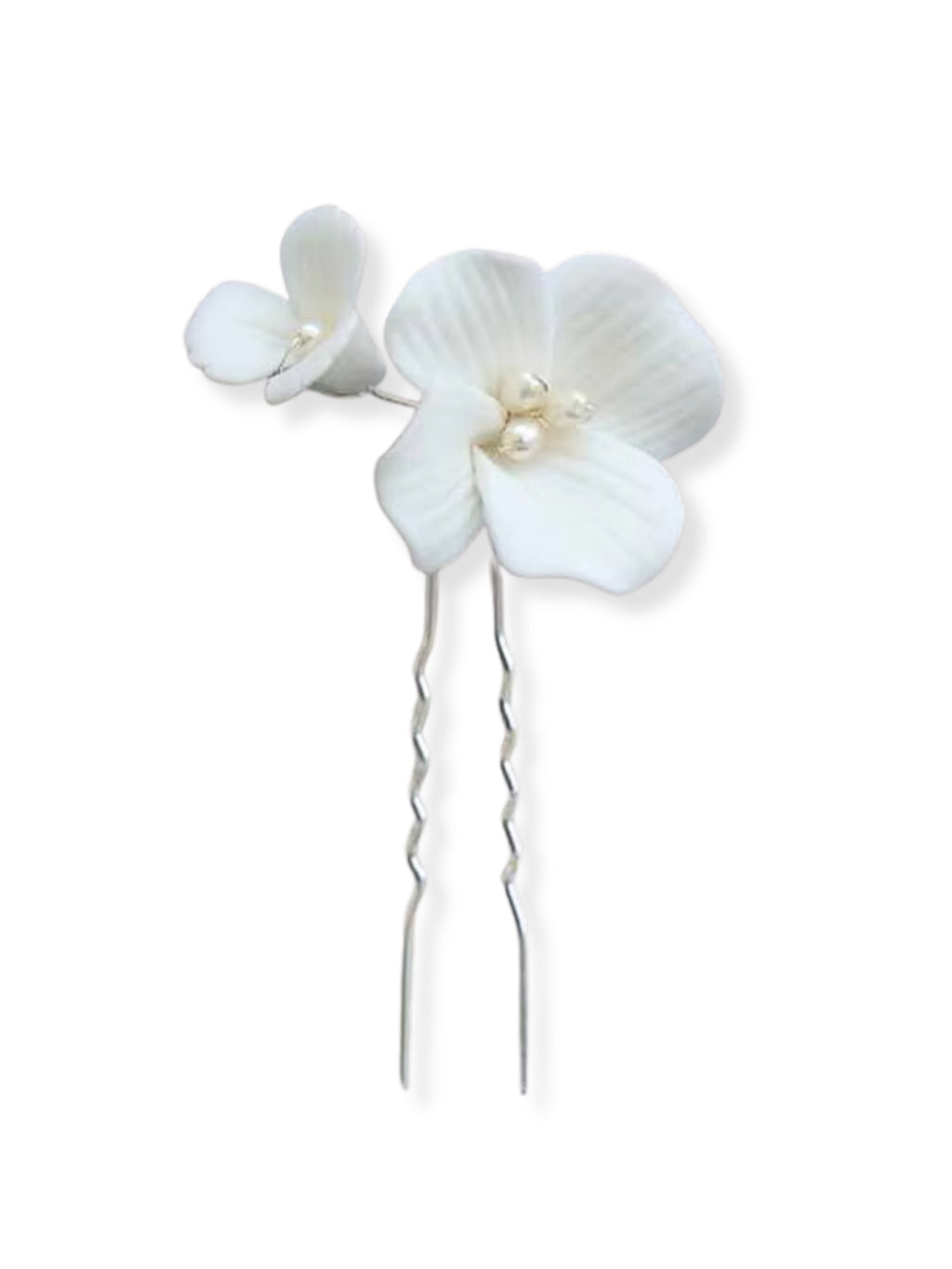 Haarnadel Perlenblüten Haarnadel "Amélie" silber ivory