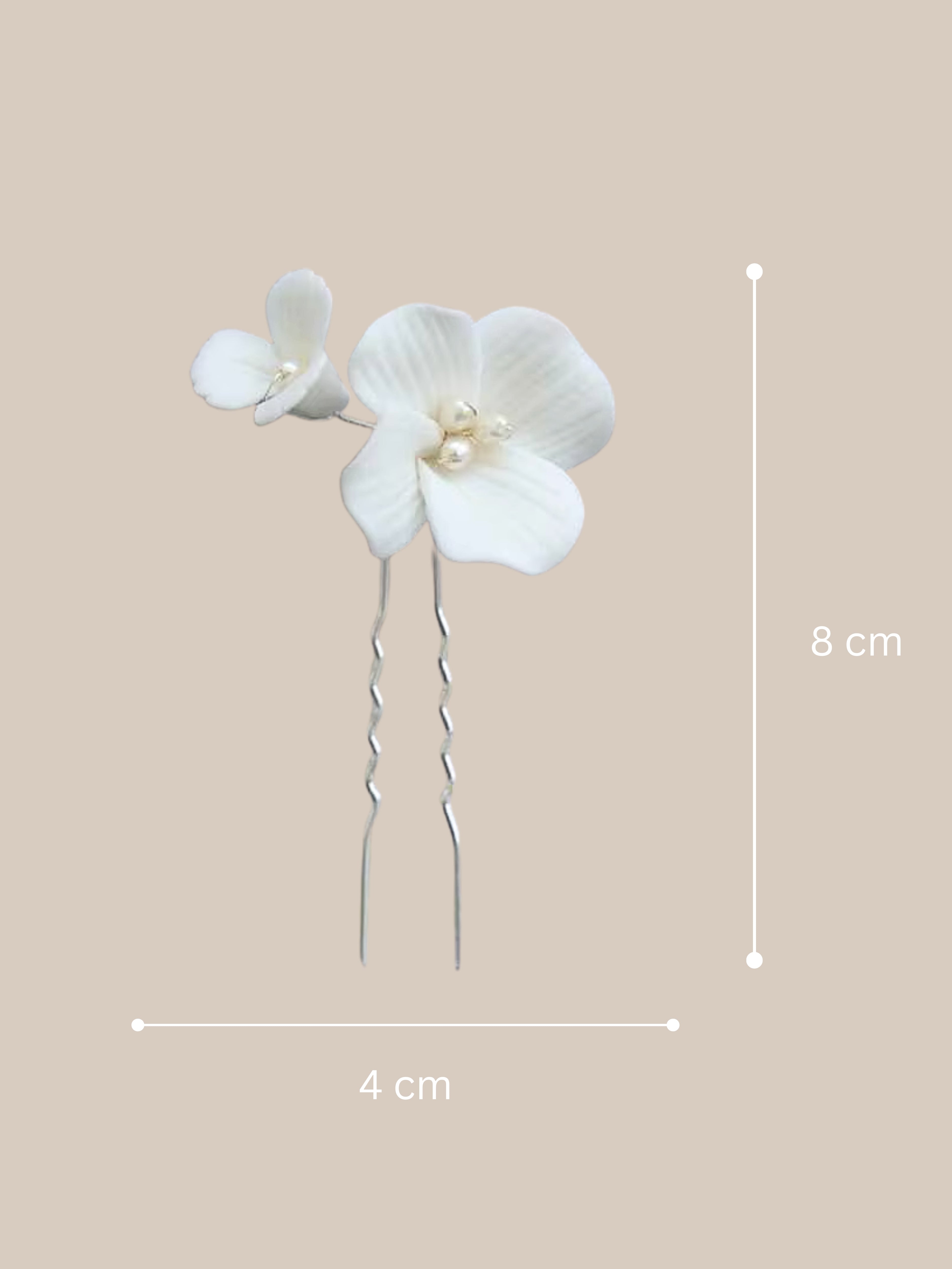 Haarnadel Perlenblüten Haarnadel "Amélie" silber ivory
