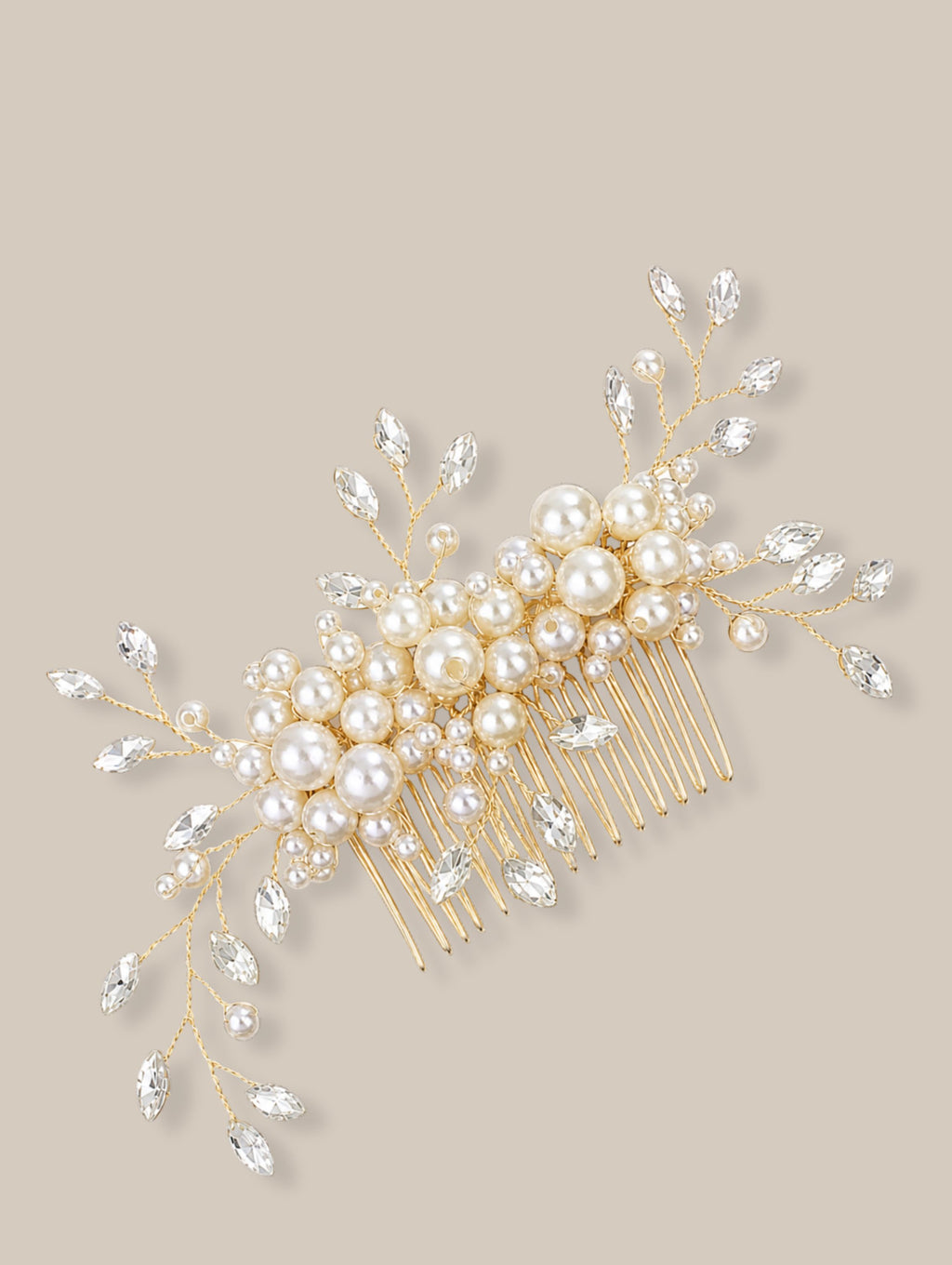 Haarnadel Braut Haarkamm „Elena“ – Perlen & Kristalle florale Optik
