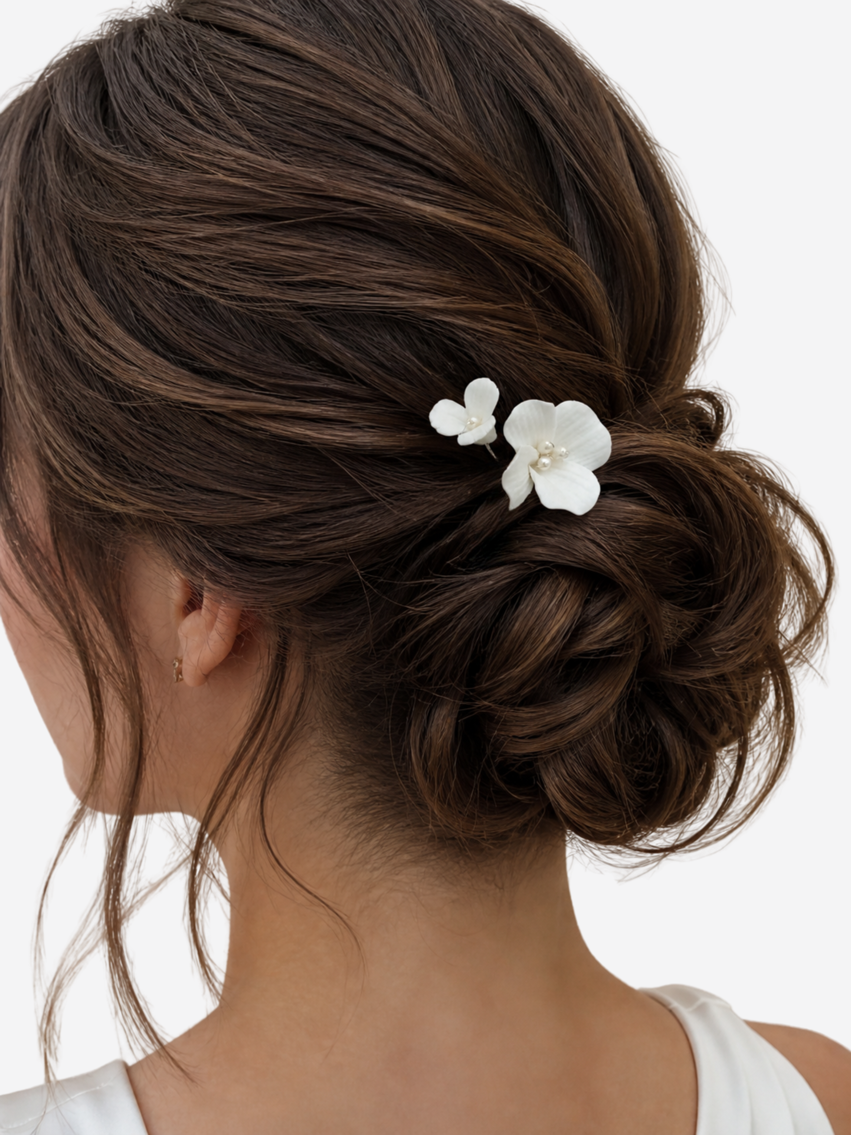 Haarnadel Perlenblüten Haarnadel "Amélie" silber ivory